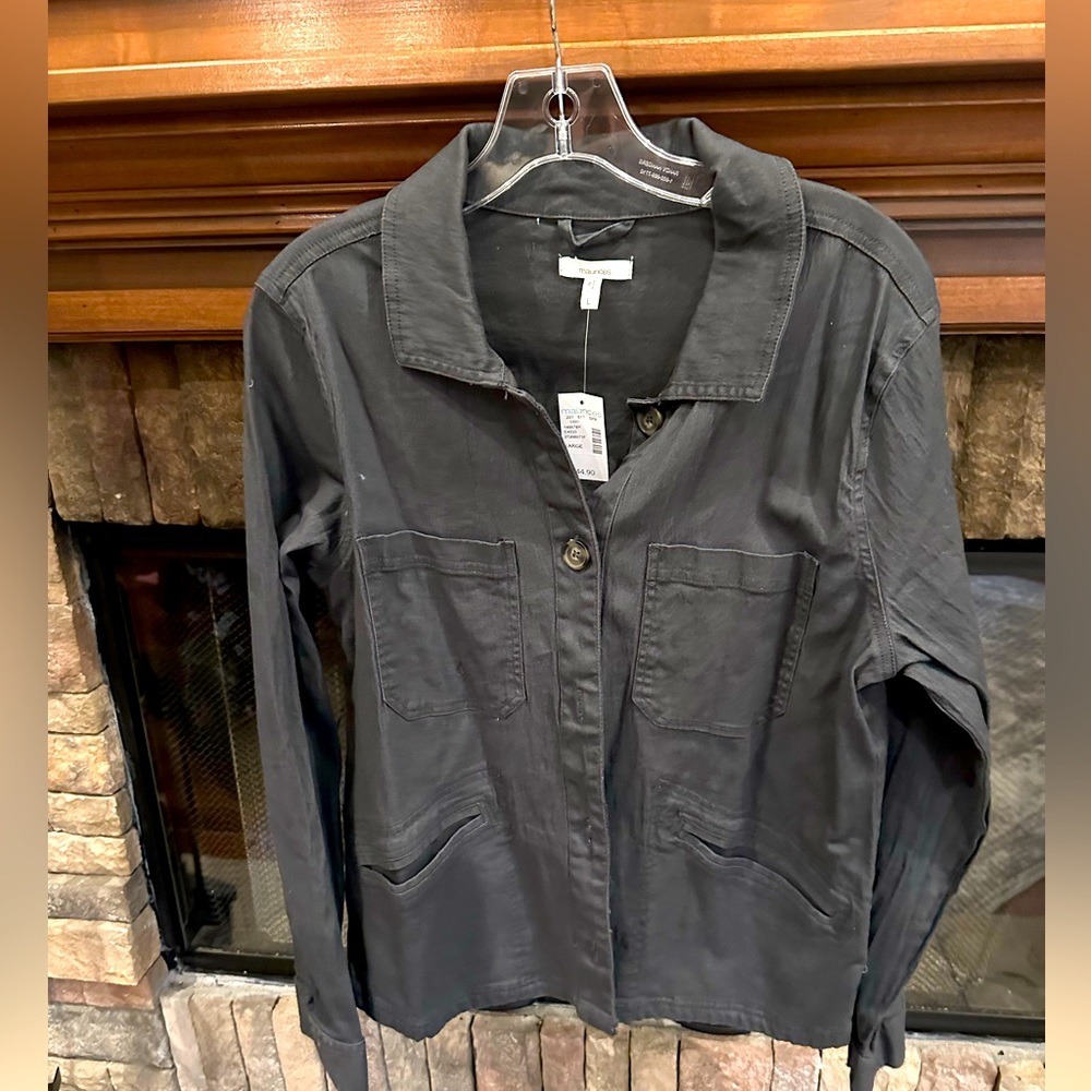 Maurice’s cotton/denium Gray button up jacket.
